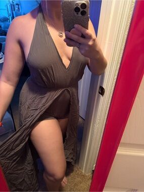 Halter Neck Flowy Jumpsuit/Romper With Shorts